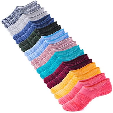 IDEGG No Show Socks Women 10 Pairs Low Cut Anti-Slid Novelty Athletic Casual Invisible Liner Socks (US, Numeric, 7.5, 9, Regular, Regular, Color B - 10 Pairs - 10 Colors) - Image 1