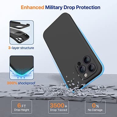 Miracase Designed for iPhone 14 Pro Max Phone Case with Screen Protector,[Upgraded Enhanced Camera Protection],Shockproof Liquid Silicone Case with Microfiber Lining,6.7 inch, Black - Image 4