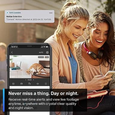 Tapo TP-Link New 2K Indoor Security Camera for Baby Monitor, Pet Camera | Motion Detection | 2-Way Audio | Night Vision | Cloud & SD Card Storage | Works w/Alexa & Google Home | Black C111 - Image 4