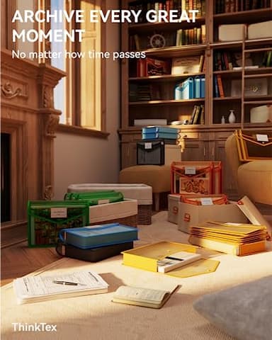 ThinkTex Plastic Expanding File Folder, Transparent envelopes with Snap Closure, No Dividers, Large Capacity, Assorted Colors, Fit Letter/A4 Size - 5 Packs - Image 7