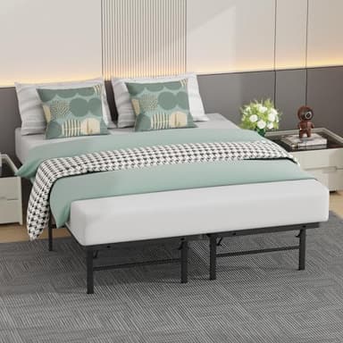 Queen Bed Frame Metal Platform Bed Frame Queen Size 14 Inch Mattress Foundation Box Spring Replacement Heavy Duty Steel Slat Noise-Free Easy Assembly,Black - Image 3