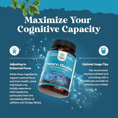 Nootropic Brain Supplement for Memory and Focus Support - Vitamins for Mental Support & Clarity with Bacopa Monnieri, VIT A, B6, Riboflavin, Niacin, Thiamin & Folate - Cognitive Complex - 90 Ct - Image 3