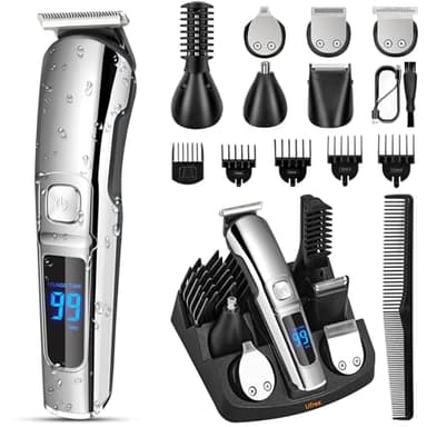Ufree Beard Trimmer for Men, Waterproof Electric Razor for Nose, Body, Face & Mustache, Cordless Hair Clippers Shavers Grooming Kit, Gifts for Men Husband Father - Image 1