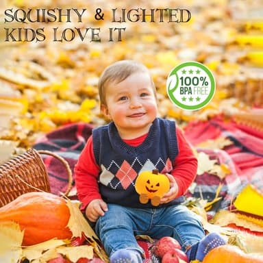 Pumpkin Night Light for Kids Cute Jack O Lantern Halloween Decor Nightlight for Baby Nursery Toddler Squishy Pumpkin Lights Cordless Rechargeable Dimmable Silicone Bedside Lamp Halloween Gifts - Image 5