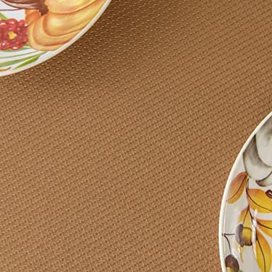 maxmill Fall Tablecloth Waterproof Spillproof Wrinkle Resistant Soft Textured Table Cloth for Harvest Thanksgiving Dinner and Party Indoor and Outdoor Use, Square 60 x 60 Inch, Amber Bronze - Image 9