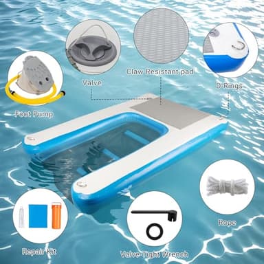 Toriexon Inflatable Dog Boat Ramp 48" L × 32" W- Durable, Puncture-Resistant Surface Ensures Safe, Pool Ramp for Dogs Up to 180 Pounds, Perfect for Pools, Lakes, and Beaches - Image 4