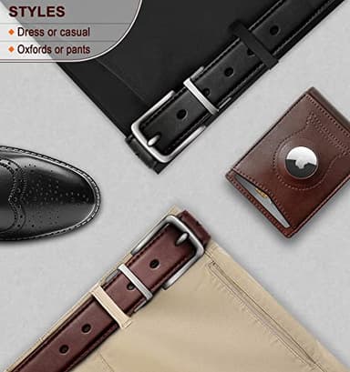 BULLIANT Men's Belt,Reversible Belt Adjustable For Gift Men 1.25”-Cut For Fit-2 Sides in 1 Belt(Not 2)(Black/Light Brown,32"-34" Waist Adjustable) - Image 8