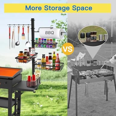 Concons Griddle Caddy Organizer for Blackstone Griddle Accessories, BBQ Grill Picnic Utensil Condiment Caddy with Paper Towel Holder, Outdoor Kitchen Accessories for Camper - Image 2