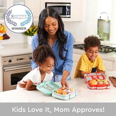 Bentgo Kids Prints Leak-Proof, 5-Compartment Bento-Style Kids Lunch Box - Ideal Portion Sizes for Ages 3-7, Durable, Drop-Proof, Dishwasher Safe, & PFAS & BPA-Free Materials (Puppy Love) - Image 2