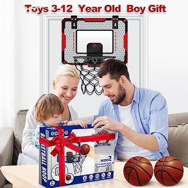 Indoor Basketball Hoop for Kids 5 6 7 8 9 10+Years Old Boys,Mini Basketball Hoop Over The Door Mini Hoop with Electronic Scoreboard & 3 Balls,Kids Basketball Hoop Sport Toys for Gift for Boys Age 5-10 - Image 6
