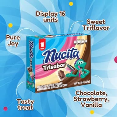 NUCITA Trisabor, Creamy Chocolate, Vanilla & Strawberry Candy, 7.9 Oz (Pack of 1) - Image 5