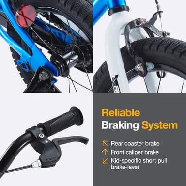 Royalbaby Kids Bike Boys Girls Freestyle BMX Bicycle with Training Wheels Kickstand Gifts for Children Bikes 16 Inch Blue - Image 4