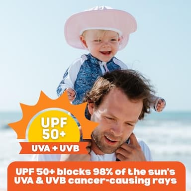SwimZip Wide Brim Sun Hat | UPF 50+ Protection for Baby, Toddler, and Kids Pink - Image 4