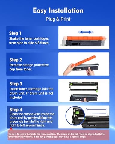 TN229XL Toner 4 Pack Compatible with Brother MFC-L3780CDW MFC-L3720CDW HL-L3280CDW H HL-L3295CDW - Image 6