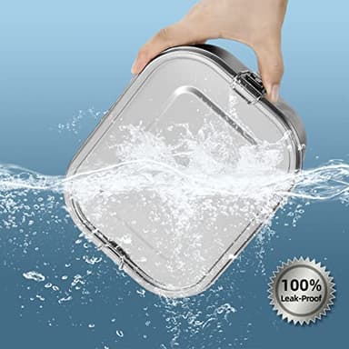 UPTRUST Stainless Steel Bento Lunch Food Box Container, 5-Compartment Large 1400ML Metal Bento Lunch Box Container for Kids or Adults with Lockable Clips to Leak Proof - Image 3