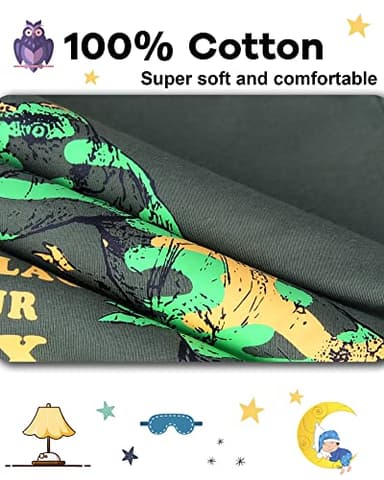 DAUGHTER QUEEN Boys Pajamas 18-24 Months Summer PJs Dinosaur Pj Sets Baby Toddler Cotton Short Sleeve Sleepwear Trex Jammies Dino Clothes Outfits 18m/Mo, 24m/Mth - Image 5