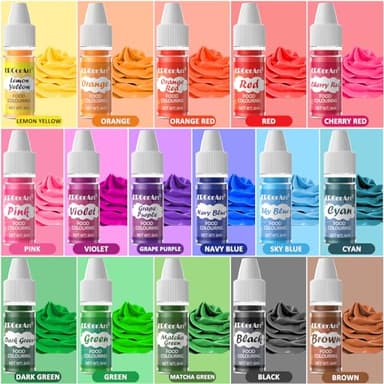 Food Coloring Liquid - ERCorArt 16 Colors Food Coloring, Food Grade Food Dye, Tasteless Food Color Set for Cake Decorating, Easter Egg, Cooking, Fondant - 0.25 Fl Oz - Image 2
