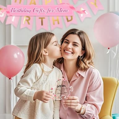 Zdovivot Mom Birthday Gifts Acrylic Puzzle Keepsake 3.93 x 4.6 In Mothers Day Gifts for Mom from Daughter Son Heart Shaped Home Decorative Signs - Image 2