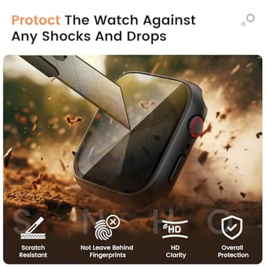 Goton Waterproof Privacy Case for Apple Watch Screen Protector, Anti-Spy Tempered Glass Film iWatch Cover Hard PC Case Bumper for Apple Watch SE 3/2/1, Series 6/5/4, 44mm BlackBlack - Image 4