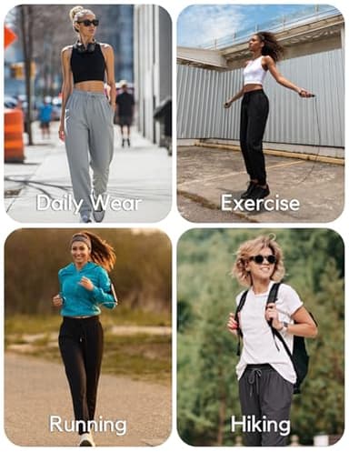 Mgput 4 Pack Women's Joggers Pants with Pockets-Women Lightweight Sweatpants for Running Yoga Athletic Casual Pants(TYP601-1XL/2XL Color 1) - Image 5