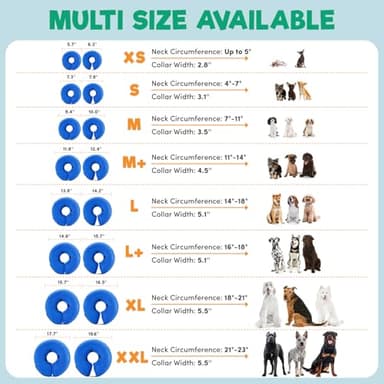 BENCMATE Inflatable Dog Cone Collar Alternative, Soft Dog Cone for Small Medium Large Dogs and Cats, Neck Recovery ECollar Donut Collar After Surgery (Large, Blue) - Image 5