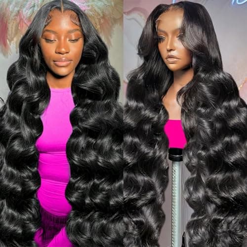 30 Inch 13x6 Lace Front Wigs Human Hair 200 Density Body Wave HD Lace Front Wigs Human Hair Pre Plucked with Baby Hair Natural Color Glueless Frontal Wig for Women 100% Brazilian Virgin Human Hair - Image 1