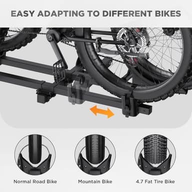 TANX Bike Racks for Ebikes,Fat Tire Bike Rack for Tow Hitch 2-Bike 200 lbs Capacity, Smart Tilting Platform for Standard E-Bikes, Fits 2-Inch Receiver - Image 7
