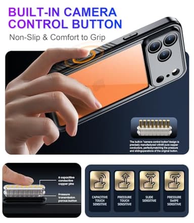 Temdan Compatible with iPhone 17 Pro Max Case,Waterproof Built-in Screen & Camera Protector IP68 Underwater Full Body 17FT Military Dropproof Shockproof Phone Case 6.9"-Black/Clear - Image 5