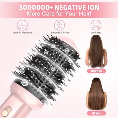 Lopeie Hair Dryer Brush Blow Dryer Brush in One, 4 in 1 Hair Dryer and Styler Volumizer with Oval Barrel, Professional Salon Hot Air Brush for All Hair Types, Bright Pink - Image 3