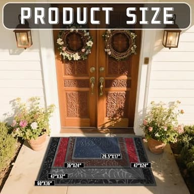 Yimobra Large Door Mat Outside Entrance 47x32, Waterproof Sturdy Outdoor Mats for Front Door, Heavy Duty Non-Slip Doormat for Garage Patio Entryway Indoor, Easy Clean, Blue - Image 5