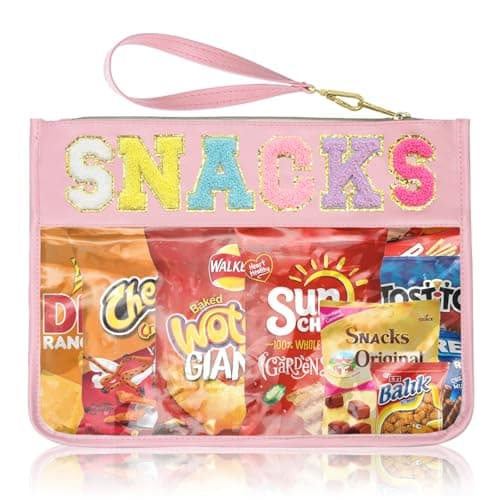 Siwara Snack Bags Clear Pouch for Travel Bag Nylon Clear Cosmetic Bag Makeup Waterproof Bag Portable Glitter Snacks Makeup Beach Pouch Toiletry Bags for Women Girls - Image 1