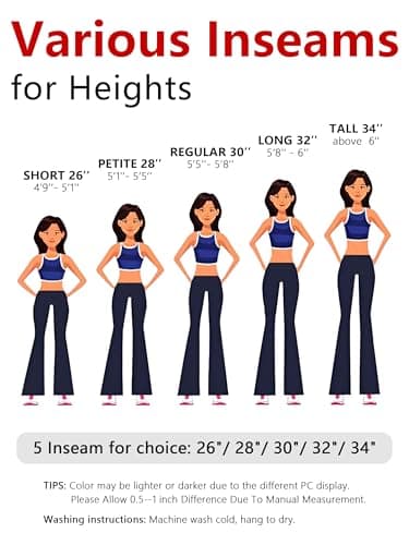 Tapata Women's 28"/30"/32"/34" Stretchy Bootcut Dress Pants with Pockets Tall, Petite, Regular for Office Work Business 32'', Black, Pinstripe, L - Image 6