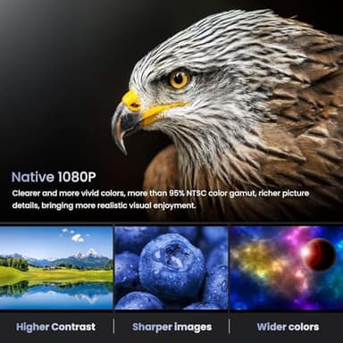 HOMPOW Projector, Native 1080P Full HD Bluetooth Projector with Speaker, 9500 Lumens Outdoor Portable Movie Mini Projector Compatible with Laptop, Smartphone, TV Stick, Xbox, PS5 - Image 2