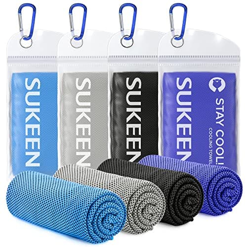 Sukeen [4 Pack] Cooling Towel (40"x12"),Ice Towel,Soft Breathable Chilly Towel,Microfiber Towel for Yoga,Sport,Running,Gym,Workout,Camping,Fitness,Workout & More Activities - Image 1