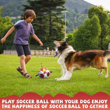 QDAN Dog Toys Soccer Ball with Straps - Durable Extra Large Dog Balls, Beach Pool Water Toys, Herding Balls (9 Inch) - Image 5