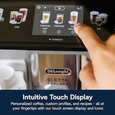 De'Longhi Eletta Explore Espresso Machine with Cold Brew, Hot & Cold Milk Frother - 50+ Recipes, Built in Grinder, User Profiles, Smartphone Compatible with Bean Adapt Technology for Ideal Extraction - Image 5