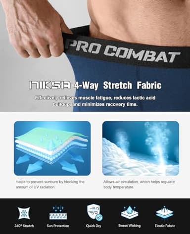 Niksa 2/4 Pack Compression Shorts Men with Pocket, Spandex Running Shorts Sport Athletic Workout Performance Underwear - Image 5