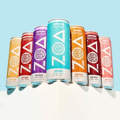 ZOA Zero Sugar Energy Drinks, White Peach - Sugar Free with Electrolytes, Healthy Vitamin C, Amino Acids, Essential B-Vitamins, and Caffeine from Green Tea - 12 Fl Oz (12-Pack) - Image 7