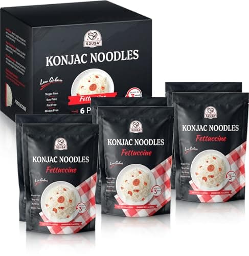 52USA Konjac Shirataki Noodle, Fettuccine, Low Carb Pasta 52.8 Oz (1500 g), Keto and Paleo Friendly, Sugar Free, Vegan, Gluten Free, Ready to Eat, Low Calorie Noodles 6 Pack Inside - Image 1