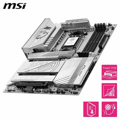 MSI MPG X870E Edge TI WiFi Motherboard, ATX - Supports AMD Ryzen 9000/8000 / 7000 Processors, AM5-80A SPS VRM, DDR5 Memory Boost 8400+MT/s (OC), PCIe 5.0 x16, M.2 Gen5, Wi-Fi 7, 5G LAN - Image 4