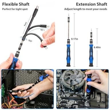 STREBITO Electronics Precision Screwdriver Sets 142-Piece with 120 Bits Magnetic Repair Tool Kit for iPhone, MacBook, Computer, Laptop, PC, Tablet, PS4, Xbox, Nintendo, Game Console - Image 4