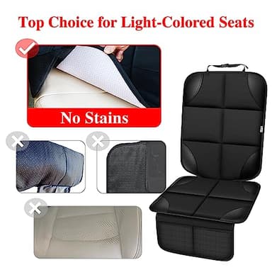Meolsaek Car Seat Protector for Child Car Seat, Durable 600D Fabric Waterproof Car Seat Cover with Thick Pad Non-Slip Backing (No Imprints) (2 pcs -Black) - Image 6