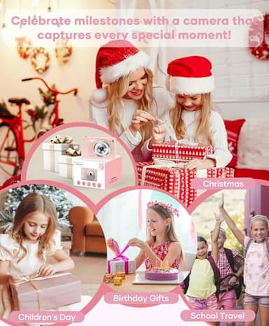 WONNIE Digital Camera 56MP, FHD 1080P Point & Shoot Camera with 32GB SD Card, 2 Batteries, and Lanyard, Ideal for Kids & Teens, Suitable Gift for Girls - Image 9
