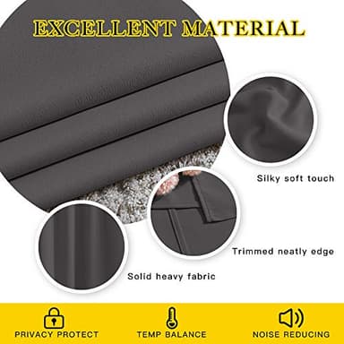 NICETOWN Grey Blackout Curtains & Drapes for Doorway - Grommet Privacy Door Curtains Noise Reducing Thermal Insulated Window Treatments for Bedroom/Living Room (2 Panels, W52 x L78) - Image 5