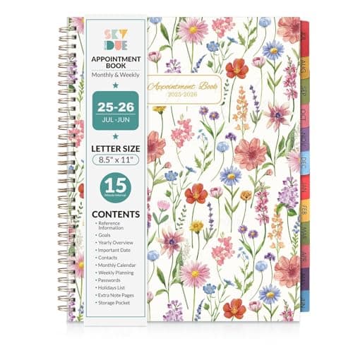 SKYDUE Appointment Book 2025-2026, Academic Hourly Planner from July 2025 - June 2026, 8.5" X 11" Weekly & Monthly Schedule Planner with 15-Minute Interval- Perfect for Daily Planning - Image 1