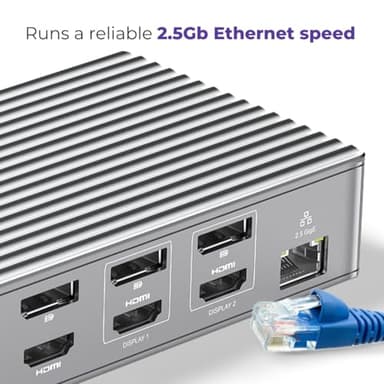 Smartlinx Thunderbolt 4 Dock with DisplayLink - USB-C/A MacBook Docking Station, Chrome, Windows 10/11 Compatible – 21 Ports, Dual/Triple/Quad/5 Monitor Support - 40Gbps, 150W Charging, 8K/4K Display - Image 7