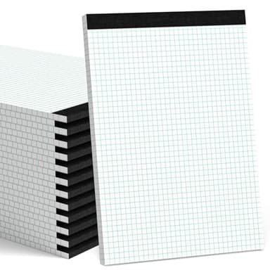 Zaviko Graph Paper Pad 8.5 x 11, 24 Pack, 4x4 Graph Ruled, Grid Paper Pad 8-1/2" x 11", Blueprint Quadrille Pad, Easy Tears Off, Grid Pad Notebook 8.5 x 11, White 70 GSM Graft Paper, 30 Sheets/Pad - Image 1