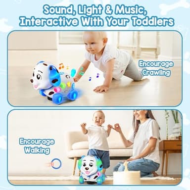 Musical Toy for 1 Year Old Boy Girl, Baby Toys 6-12-18 Months, Puppy Toddler Learning for 1 Year Old Boy Gifts, Bilingual Educational with Music Light, 1st Birthday Gift for Girl, Toddlers - Image 2