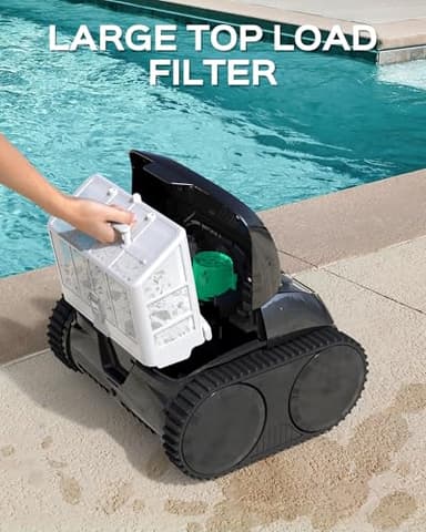 WYBOT C1 Robotic Pool Vacuum for Inground Pools, 150min Runtime Cordless Pool Cleaner up to 1,614Sq.ft, Wall & Waterline Cleaning, 4-in-1 Smart Navigation, App Support - Image 8