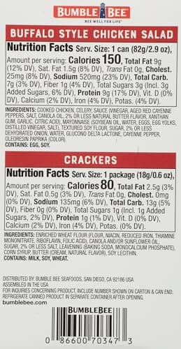 Bumble Bee Snack On The Run Buffalo Chicken Salad with Crackers Kit, 3.5 oz (Pack of 12) - Ready to Eat, Spoon Included - Shelf Stable & Convenient Protein Snack - Image 2